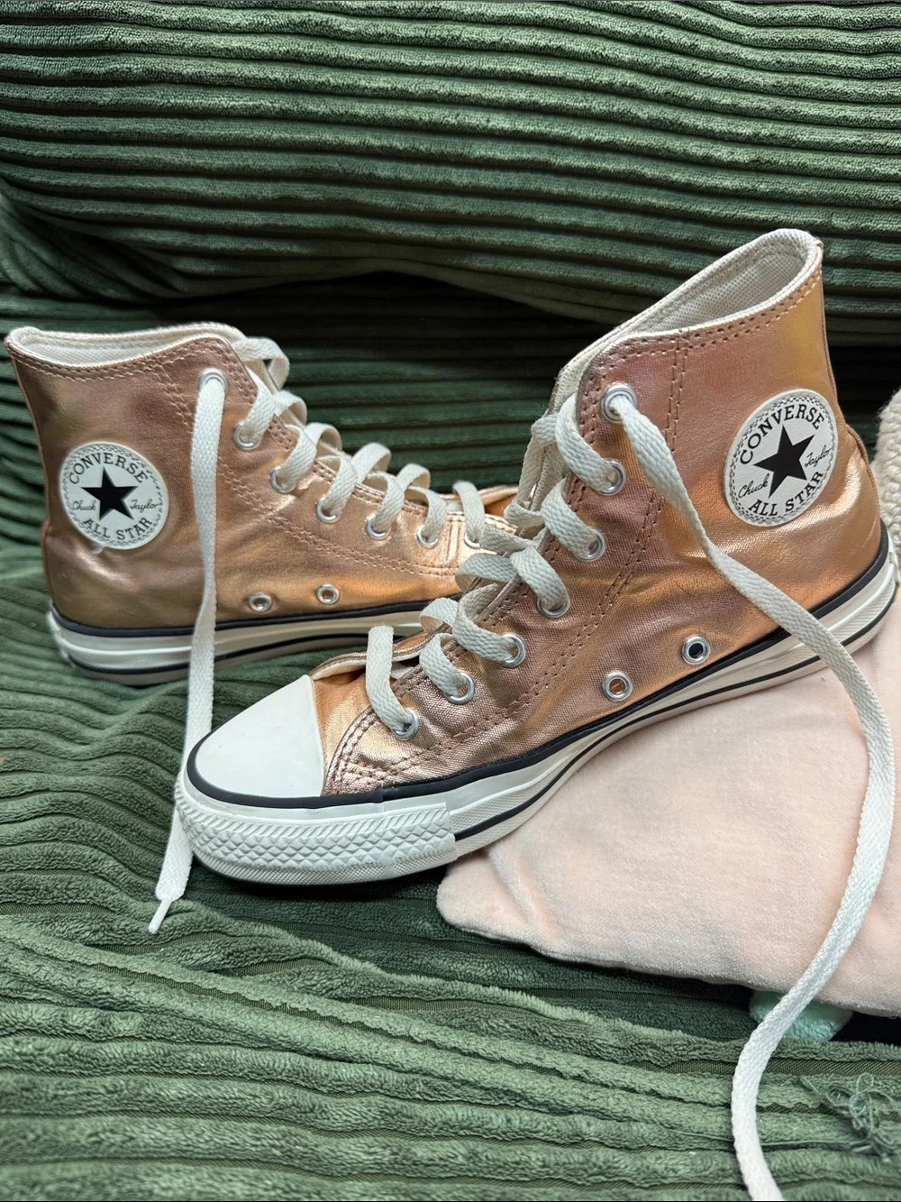 Converse Metallic Rose Gold High-Top Sneakers